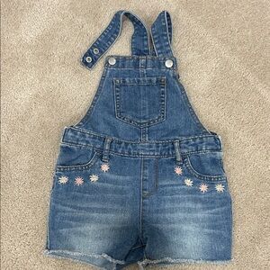 The Children's Place Blue Overalls with Floral Accents 4T